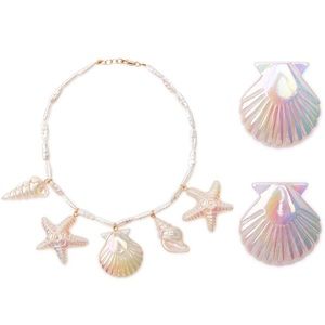 Zara X Barbie Shell Necklace & Earrings Set